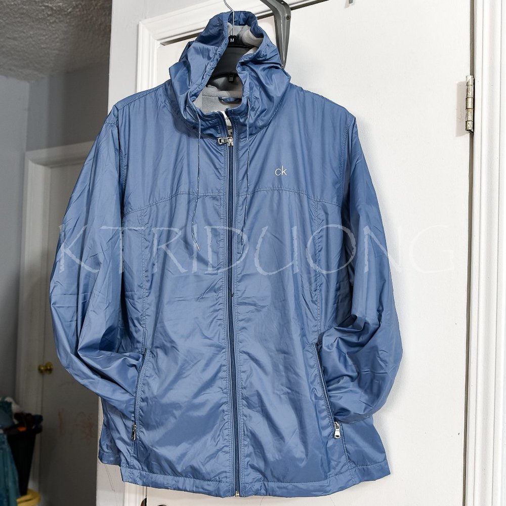 Calvin Klein Womens Zip Front Windbreaker BLUE - Picture 3 of 8